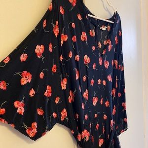 Gap Wide Leg Zipper Back Floral Jumpsuit Size 20 (FLAW!)